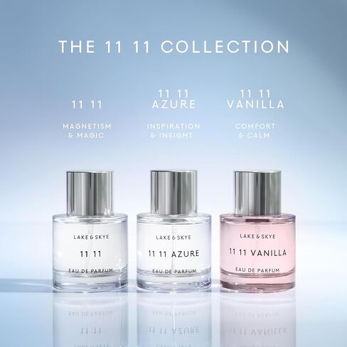 عينة زيت عطري للجنسين من Lake & Skye 11 11 Azure، رائحة شفافة ومائية، روائح الأزهار والمسك - 0.06 أونصة سائلة (2 مل) in Kuwait