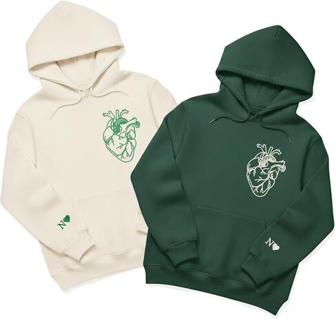 Lovely POD Custom Embroidered Couple Hoodies, Personalized Embroidered Matching Couple Shirt, Couples Gifts, Valentine Gifts in Saudi Arabia