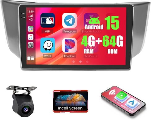 Android Car Stereo for Lexus RX300 RX330 RX350 RX400H 2004 2005 2006 2007 2008 2009 with CarPlay Android Auto 26UI 2GB+64GB in Saudi Arabia