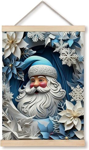 Qykwz Blue Christmas Snowman Wall Art Poster, Blue Snowman Decor, Pastel Xmas Snowflake Winter Holiday Wall Decor Canvas Prints for Home Bedroom Living Room, 12x16 in in Saudi Arabia