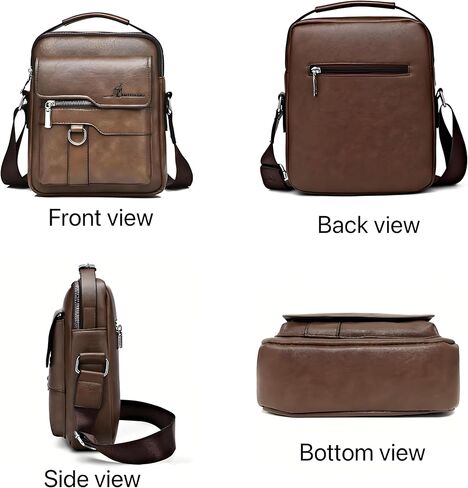 Messenger Bag for Men,Vegan Leather Purses Small Shoulder Handbags with Wide Strap in Saudi Arabia