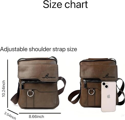Messenger Bag for Men,Vegan Leather Purses Small Shoulder Handbags with Wide Strap in Saudi Arabia