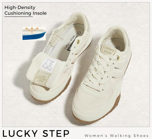 LUCKY STEP للنساء أحذية رياضية على الموضة نعل رفيع كاجوال أحذية شمواه صناعي نايلون خفة الوزن أحذية رياضية كلاسيكية المشي تنس تمرين نادي رياضي in Saudi Arabia