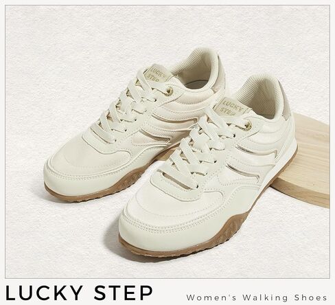 LUCKY STEP للنساء أحذية رياضية على الموضة نعل رفيع كاجوال أحذية شمواه صناعي نايلون خفة الوزن أحذية رياضية كلاسيكية المشي تنس تمرين نادي رياضي in Saudi Arabia