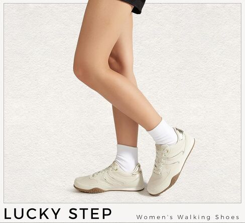 LUCKY STEP للنساء أحذية رياضية على الموضة نعل رفيع كاجوال أحذية شمواه صناعي نايلون خفة الوزن أحذية رياضية كلاسيكية المشي تنس تمرين نادي رياضي in Saudi Arabia