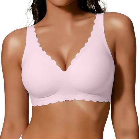 COCOMARTS Jelly Bras for Women No Underwire Scalloped Push Up Seamless Full Coverage Plunge Bralettes Wireless Tshirt Bras in Saudi Arabia