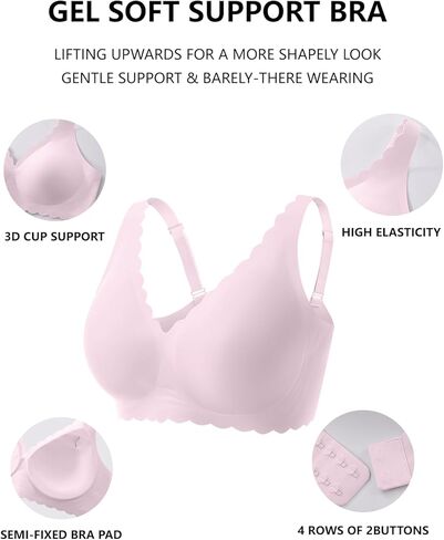 COCOMARTS Jelly Bras for Women No Underwire Scalloped Push Up Seamless Full Coverage Plunge Bralettes Wireless Tshirt Bras in Saudi Arabia