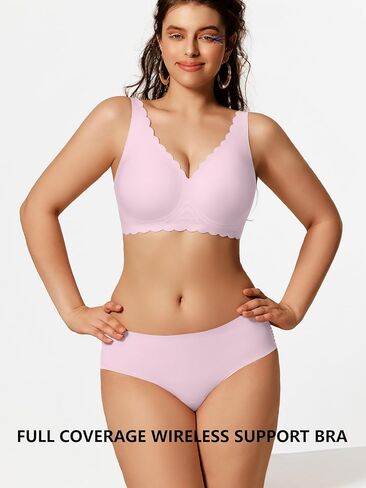 COCOMARTS Jelly Bras for Women No Underwire Scalloped Push Up Seamless Full Coverage Plunge Bralettes Wireless Tshirt Bras in Saudi Arabia