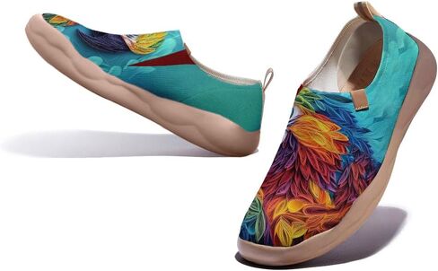 Women's Unique Art Slip-On Shoes Illustrations Casual Loafers Lightweight Comfortable Travel Footwear in Saudi Arabia