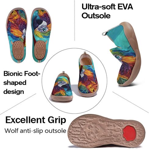 Women's Unique Art Slip-On Shoes Illustrations Casual Loafers Lightweight Comfortable Travel Footwear in Saudi Arabia