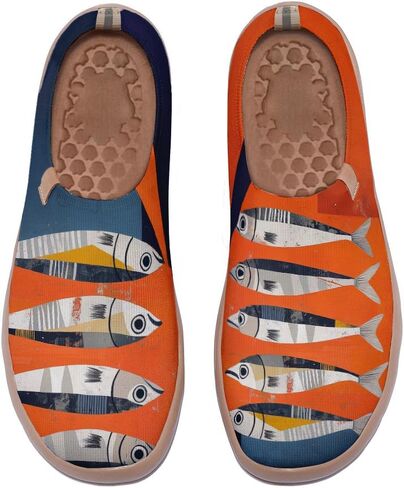 Women's Unique Art Slip-On Shoes Illustrations Casual Loafers Lightweight Comfortable Travel Footwear in Saudi Arabia