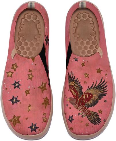 Women's Unique Art Slip-On Shoes Illustrations Casual Loafers Lightweight Comfortable Travel Footwear in Saudi Arabia