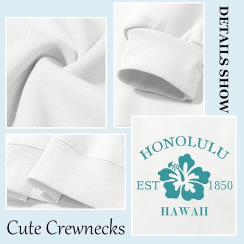 Hawaii Sweatshirts for Women Hawaiian Hibiscus Graphic Sweatshirt Oversized Cute Crewnecks Pullover in Saudi Arabia
