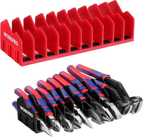 Workpro 2-pack plier orgenizer رف ، حامل plier ومنظم القطع مع قاعدة مطاطية غير انزلاقية ، 20 منظم مربع أدوات الفتحات ، منظم درج الأدوات ، تخزين الأدوات ، رف plier (غير متضمن) in Kuwait