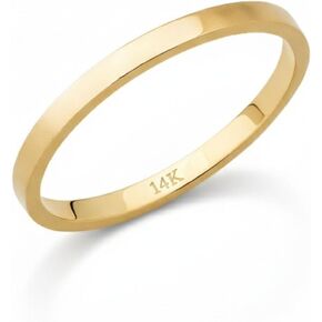 14K Real Solid Gold Ring for Women, Thin Plain Ring for Engagement Promising Wedding, Thickness 1.6 mm in Saudi Arabia