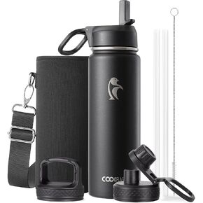 32 oz Insulated Water Bottle with Straw&3 Lids, Coolflask Stainless Steel Metal Flask Wide Mouth for Sports or Office, Non-BPA Keep Cold Up to 48 Hrs or Hot Up to 24 Hrs, Bubblegum Princess in Kuwait