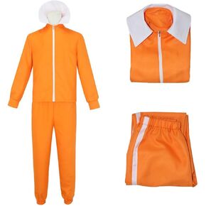بدلة قفز برتقالية للرجال البالغين مكونة من قطعتين بدلة رياضية زي جاكيت بسحاب مع بنطلون بدلة رياضية للهالوين in Kuwait
