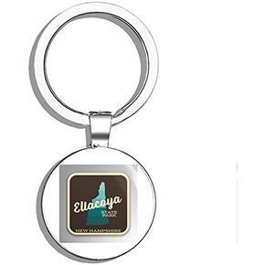 Ellacoya State Park Explore Wanderlust Camping Hiking Double Sided Stainless Steel Keychain Key Ring Chain Holder Car/Key Finder in Saudi Arabia