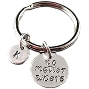 Quote keychain, no matter where, bridesmaid, bridesmaid gift, friends, best friend, sister, personalized in Kuwait