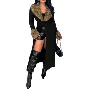 SOLY HUX Women's Open Front Long Cardigan Sweaters Fuzzy Long Sleeve Fall Winter Outerwear Coat in Kuwait