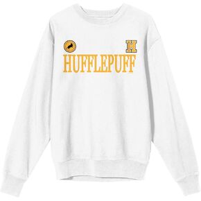 Bioworld Harry Potter Hufflepuff Mascot Adult White Crew Neck Long Sleeve Sweatshirt in Saudi Arabia