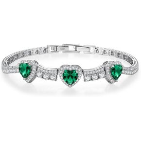 Tennis Heart Birthstone Bracelets Sterling Silver Bracelets Charm Jewelry Birthday Gifts for Women,Girlfriend,Wife,Mom - Graduation, Friendship,Birthday, Anniversary in Saudi Arabia