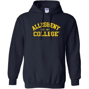 CreateMyTee Allegheny College Block Text Unisex Hooded Sweatshirt - Allegheny Gators Apparel in Saudi Arabia