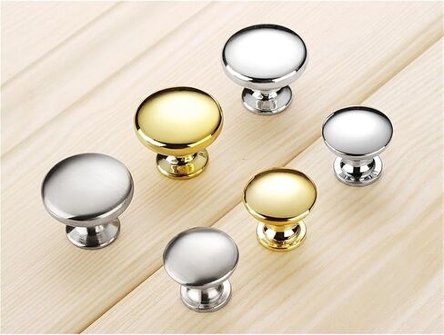 10 Pcs Drawer Handles Simple Cabinet Knob Wardrobe Single Hole Round(Brushed,22 * 23 * 16mm) in Saudi Arabia