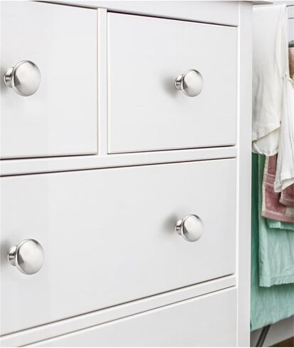 10 Pcs Drawer Handles Simple Cabinet Knob Wardrobe Single Hole Round(Brushed,22 * 23 * 16mm) in Saudi Arabia