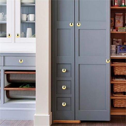 10 Pcs Drawer Handles Simple Cabinet Knob Wardrobe Single Hole Round(Brushed,22 * 23 * 16mm) in Saudi Arabia