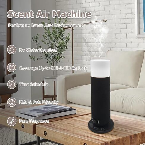 Waterless Diffuser - Cold Air Diffusion Oil Machine | Safe for Pets & Kids | Ideal for Homes, Offices, Hotels and Spas | Color Black | Capacity 4.05 Oz in Saudi Arabia