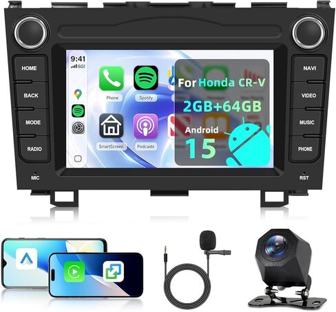[6G+128G] 8-Core Car Radio for Honda CRV 2007-2011 Android Car Stereo with Bluetooth GPS,Hodozzy 9 Inch Touch Screen with Wireless Carplay Android Auto,WiFi USB,DSP,FM RDS in Saudi Arabia