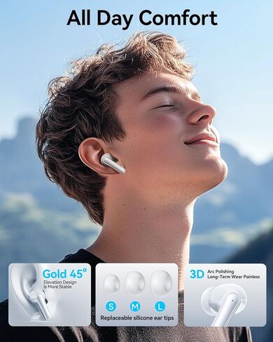 سماعات الأذن اللاسلكية سماعات Bluetooth ، براعم الأذن مع باس عميق ، وقت طويل 40 ساعة ، عرض الطاقة ، IPX7 مقاوم للماء في أذن الأذن مع ميكروف in Kuwait