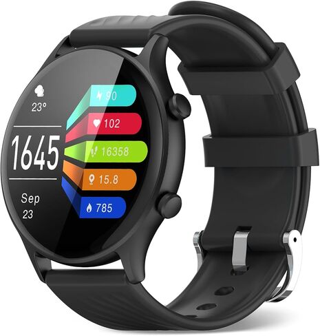 Android Smart Watches for Men, Fitness Tracker with Calling (Answer/Make Call) 1.4" Touchscreen Smartwatch for Android iOS Pedometer Step Calories Tracker for Women Men, Black in Kuwait