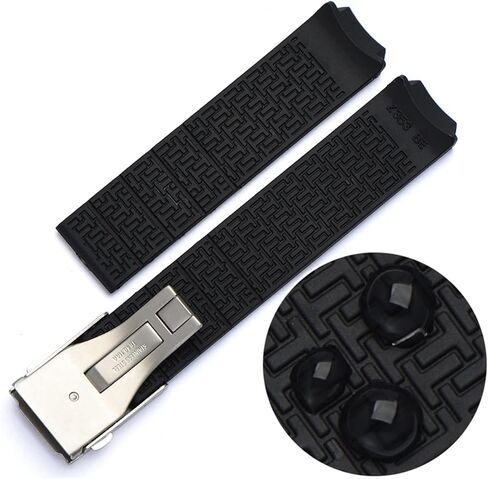 for Tissot T-Touch T013 T047 20mm Soft Silicone Rubber Watch Band Black Orange Sport Waterproof Watch Strap T091 T013420A (Color : Black-No Buckle, Size : 20mm) in Saudi Arabia