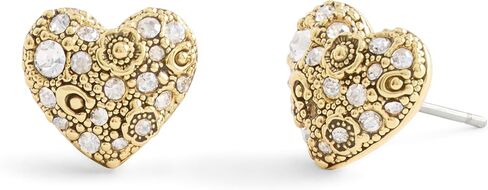 COACH Jewelry Women's Signature C Pavé Heart Stud Earrings in Saudi Arabia
