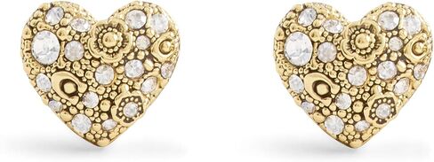 COACH Jewelry Women's Signature C Pavé Heart Stud Earrings in Saudi Arabia