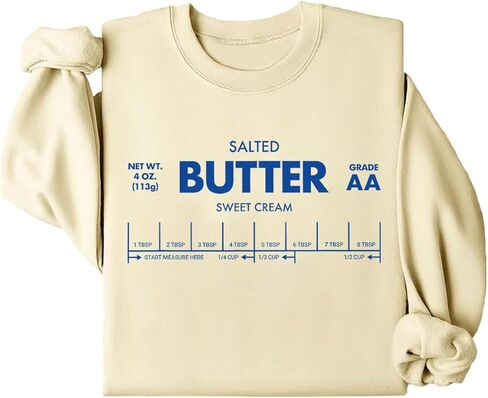Salted Butter Sweatshirt Funny Sweatshirts For Women Cute Crewneck Graphic Casual Long Sleeves Tops in Saudi Arabia