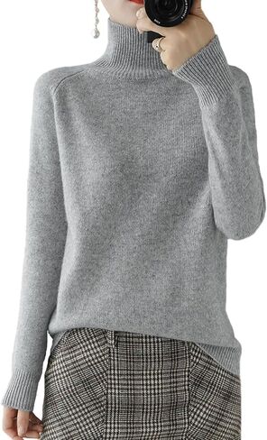 Women's Soft Turtleneck Pullover - Fitted Long Sleeve Thermal Knit Base Top in Saudi Arabia