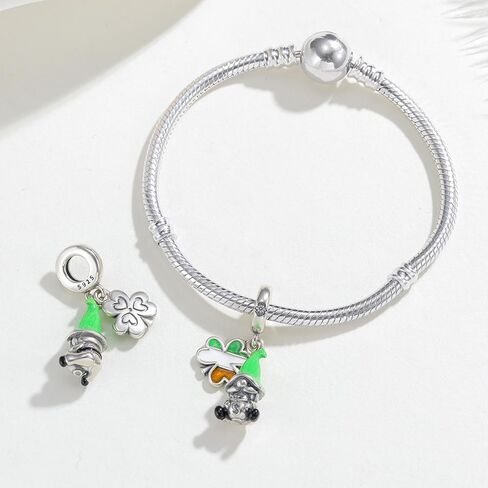 KEQ St. Patrick's Shamrock Charm Fit for Pandora Moment Bracelets 925 Sterling Silver Shamrock Bead Charm Gift for Granddaught Mom Wife Women in Saudi Arabia