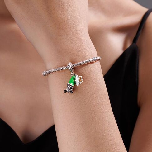 KEQ St. Patrick's Shamrock Charm Fit for Pandora Moment Bracelets 925 Sterling Silver Shamrock Bead Charm Gift for Granddaught Mom Wife Women in Saudi Arabia