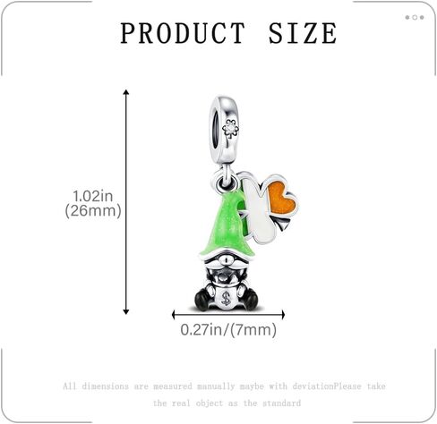 KEQ St. Patrick's Shamrock Charm Fit for Pandora Moment Bracelets 925 Sterling Silver Shamrock Bead Charm Gift for Granddaught Mom Wife Women in Saudi Arabia