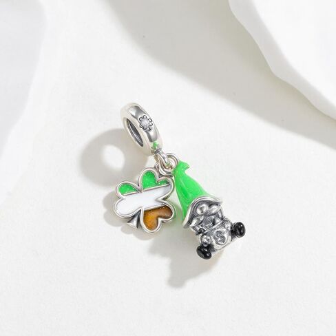 KEQ St. Patrick's Shamrock Charm Fit for Pandora Moment Bracelets 925 Sterling Silver Shamrock Bead Charm Gift for Granddaught Mom Wife Women in Saudi Arabia
