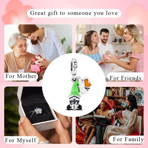KEQ St. Patrick's Shamrock Charm Fit for Pandora Moment Bracelets 925 Sterling Silver Shamrock Bead Charm Gift for Granddaught Mom Wife Women in Saudi Arabia