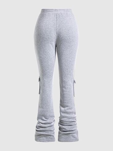 Women's Stacked Cargo Sweatpants Y2k Drawstring High Waisted Workout Gym Joggers Streetwear in Saudi Arabia