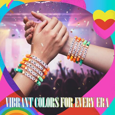 24 Pcs Friendship Bracelets Matching Friendship Bracelet for Best Friend Orange Green Clay Bead Bracelets Bulk for Women Birthday Goodie Bag Stuffers Fillers Gifts Party Favors in Saudi Arabia