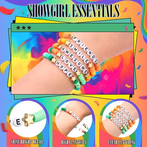 24 Pcs Friendship Bracelets Matching Friendship Bracelet for Best Friend Orange Green Clay Bead Bracelets Bulk for Women Birthday Goodie Bag Stuffers Fillers Gifts Party Favors in Saudi Arabia