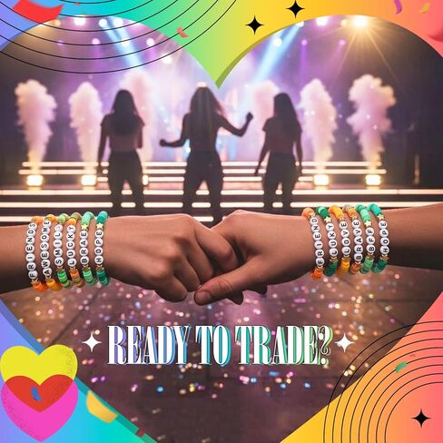 24 Pcs Friendship Bracelets Matching Friendship Bracelet for Best Friend Orange Green Clay Bead Bracelets Bulk for Women Birthday Goodie Bag Stuffers Fillers Gifts Party Favors in Saudi Arabia