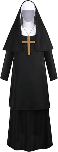 TOONRAlN Women's Nun Costumes Adult Black Tradition Outfit Dress for Halloween Cosplay Costume in Saudi Arabia