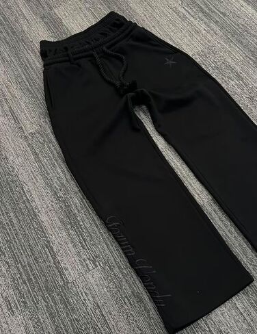 Y2k السراويل الفضفاضة واسعة الساق السراويل المسار مزدوجة الخصر Sweatpants الرجال in Kuwait